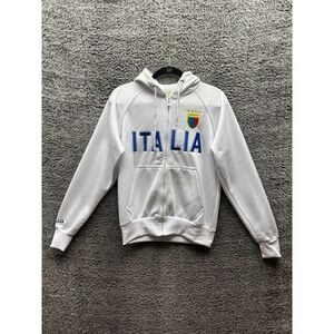 Enos Italia National‎ Team Embroidered Full Zip Hoodie White Mens Size L